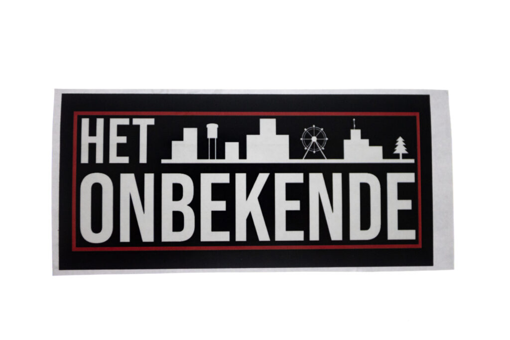 Sticker Het Onbekende – zwart op transparant