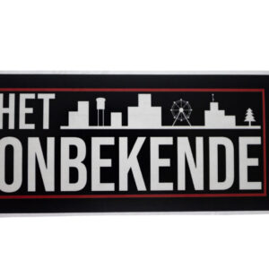 Sticker Het Onbekende – zwart op transparant