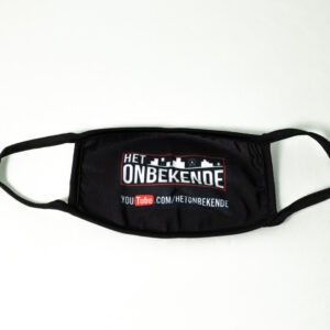 Mondkapje Het Onbekende – voorzijde met logo